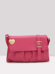 Caprese Emily In Paris Printed Small Fuchsia Satchel Bag