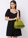 Caprese Zeta Satchel Medium Quilted Women'S Handbag Olive