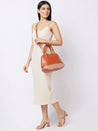 Caprese Zeta Satchel Medium Quilted Women'S Handbag Tan
