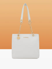 Caprese Abena Small White Tote Bag