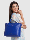Caprese Adah Tote Large Blue Office Handbag