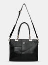 Caprese Ariana Tote Medium Self Design Women'S Office Handbag Black