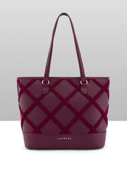 Caprese Athena Large Cherry Lacquer Laptop Tote Bag