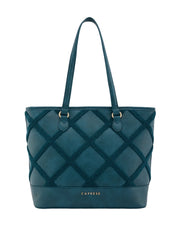 Caprese Athena Large Transformative Teal Laptop Tote Bag