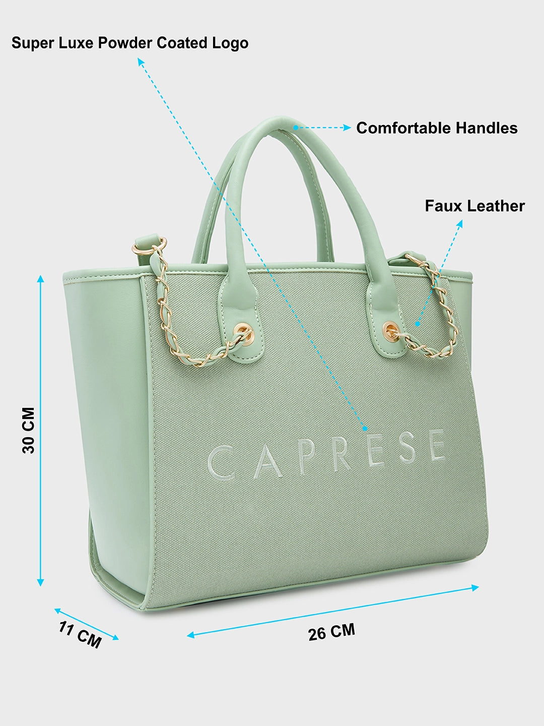 Caprese green solid handheld bag sale