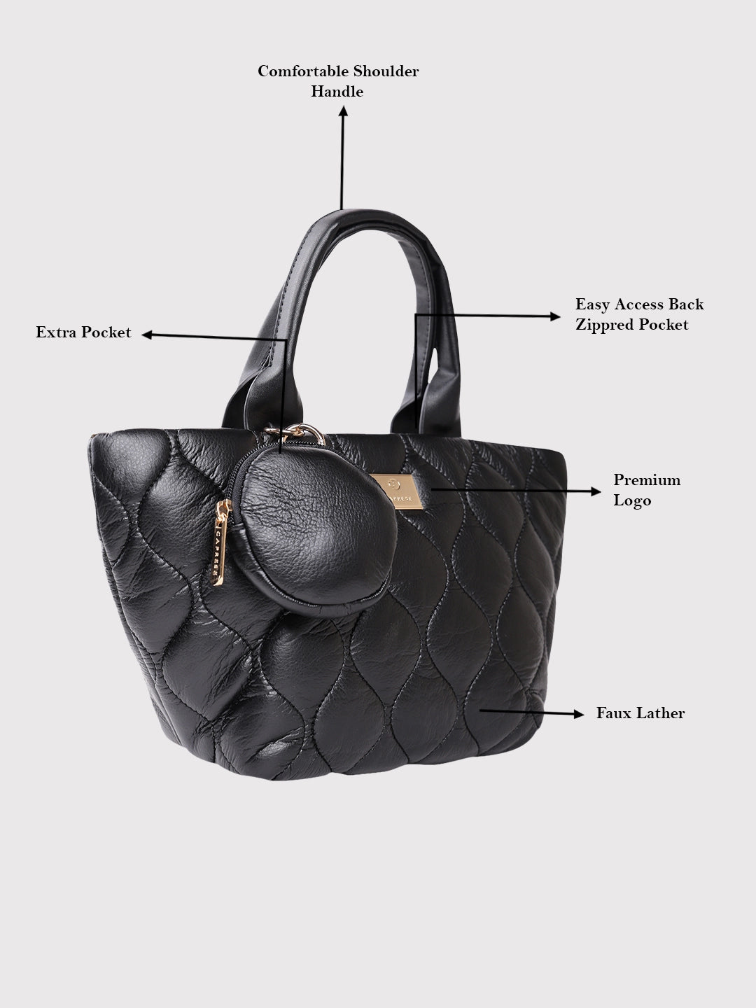Buy Caprese Briar Tote Small Office Handbag Black Rs.989 Caprese Bags