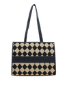 Caprese Checker Tote Medium Black