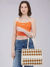 Caprese Checker Tote Medium Cream