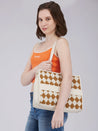 Caprese Checker Tote Medium Cream