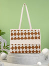 Caprese Checker Tote Medium Cream
