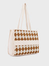 Caprese Checker Tote Medium Cream