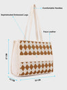 Caprese Checker Tote Medium Cream
