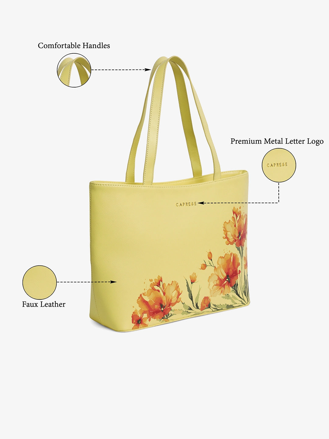 Buy Caprese Chloe Large Yellow Tote Bag Caprese Bags