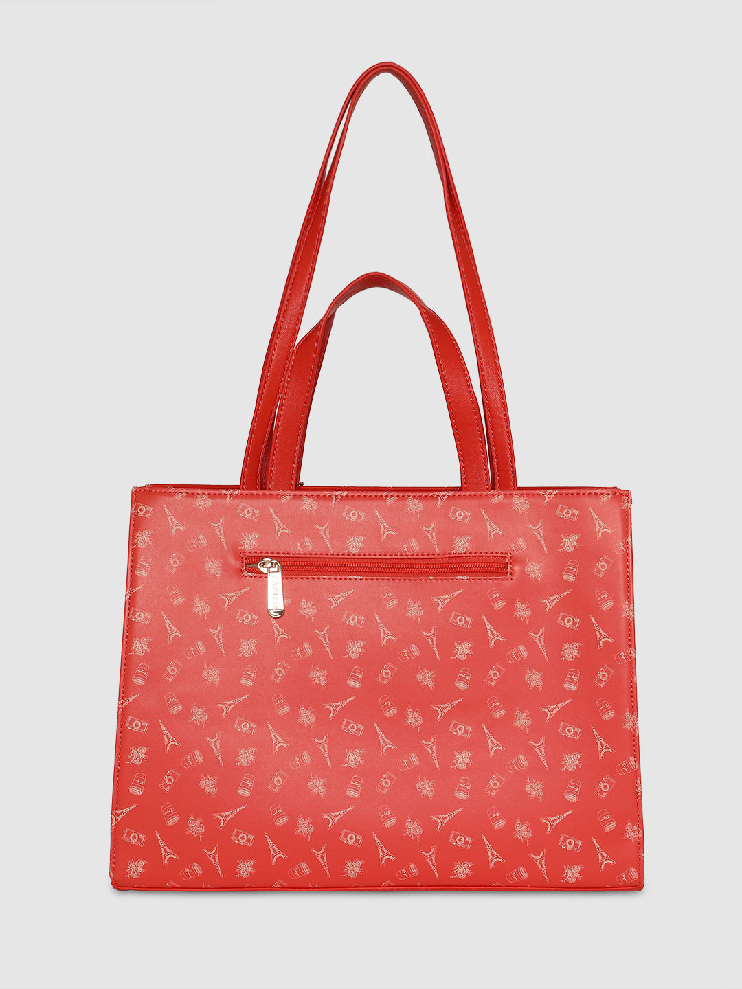 LOUIS VUITTON Flower Monogram Canvas Tote Bag Red - 10% OFF