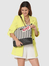 Caprese Emily In Paris Printed Medium Tote Handbag Black