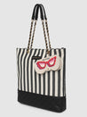 Caprese Emily In Paris Printed Medium Tote Handbag Black