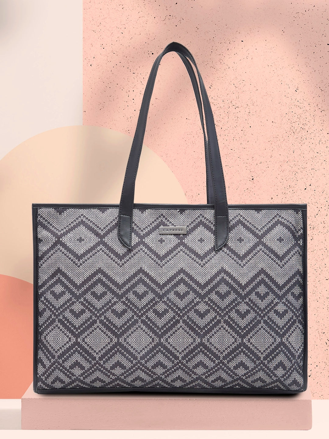 Caprese Daisy Tote Large Abstract Women'S Handbag Grey