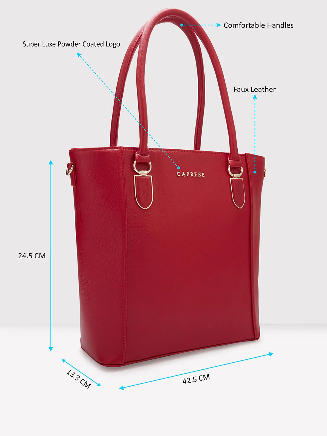 Buy Caprese Dorita Red Solid Large Tote Handbag Online At Best Price @ Tata  CLiQ