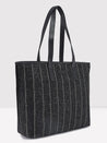 Caprese Evana Tote Medium Striped Women'S Handbag Black