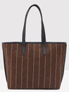 Caprese Evana Tote Medium Striped Women'S Handbag Rust