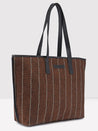 Caprese Evana Tote Medium Striped Women'S Handbag Rust