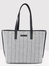 Caprese Evana Tote Medium Striped Women'S Handbag Silver