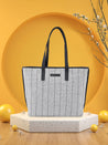 Caprese Evana Tote Medium Striped Women'S Handbag Silver