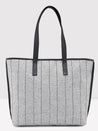 Caprese Evana Tote Medium Striped Women'S Handbag Silver
