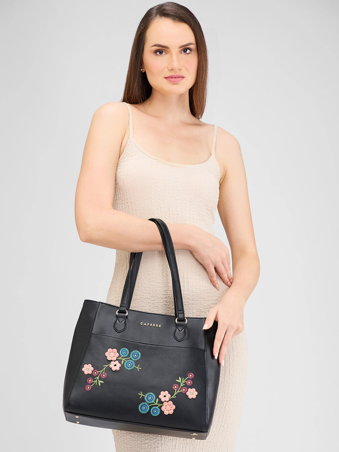 Black floral purse shop