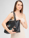 Caprese Erica Tote Medium Floral Women'S Office Handbag Black