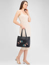 Caprese Erica Tote Medium Floral Women'S Office Handbag Black
