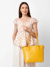 Caprese Esme Tote Medium Yellow Office Handbag