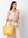 Caprese Esme Tote Medium Yellow Office Handbag