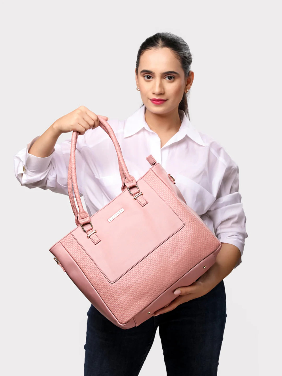 Caprese Fiona Tote Large Office Handbag Light Pink