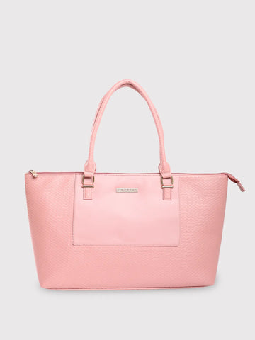 Caprese Fiona Large Light Pink Laptop Tote Bag