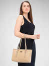 Caprese Georgia Tote Medium Self Design Womens Handbag Light Yellow