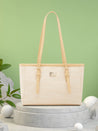 Caprese Georgia Tote Medium Self Design Womens Handbag Light Yellow