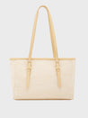 Caprese Georgia Tote Medium Self Design Womens Handbag Light Yellow