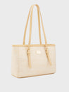 Caprese Georgia Tote Medium Self Design Womens Handbag Light Yellow