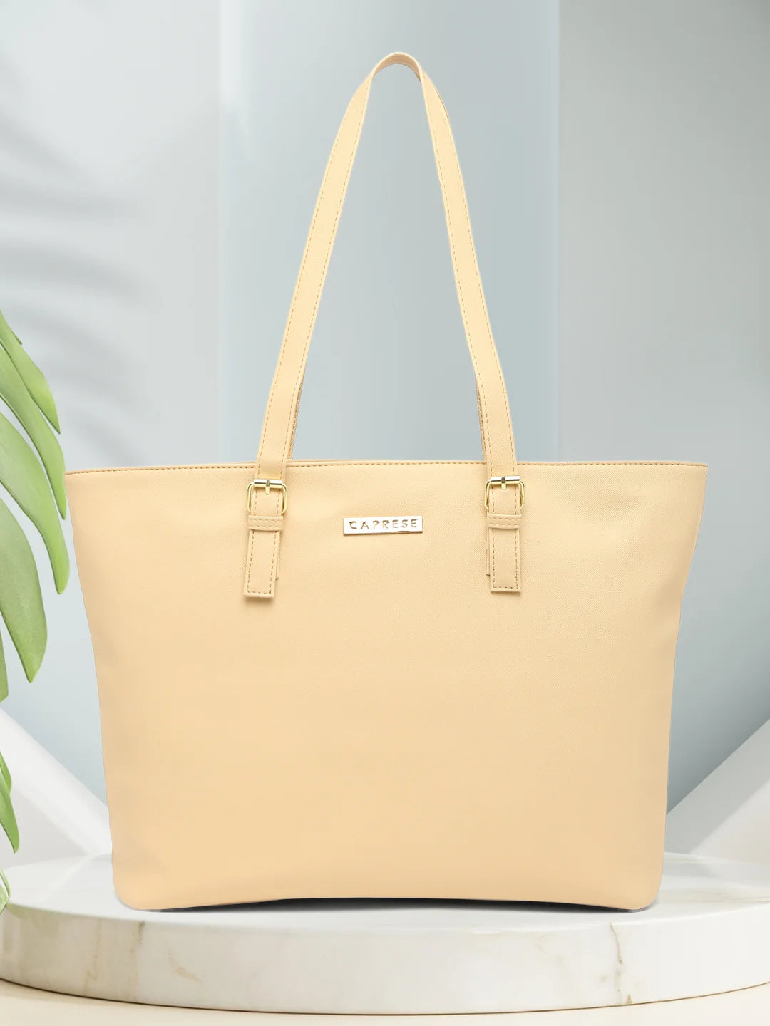 Caprese Holden Saffiano Tote Medium Beige
