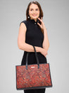 Caprese Kaya Tote Large Printed Womens Handbag Red