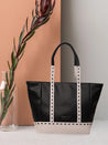 Caprese Lucca Tote Medium Solid Women'S Office Handbag Black