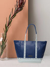 Caprese Lucca Tote Medium Solid Women'S Office Handbag Navy