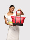 Caprese Lucca Tote Medium Solid Women'S Office Handbag Red