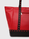 Caprese Lucca Tote Medium Solid Women'S Office Handbag Red