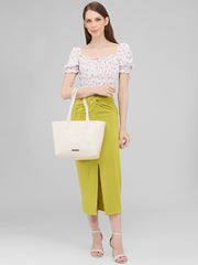 Caprese Montana Small Off White Tote Bag
