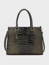 Caprese Miranda Tote Medium Croco Womens Office Handbag Black
