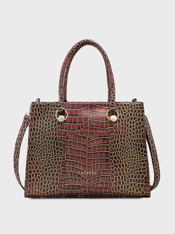 Caprese Miranda Medium Croco Burgundy Tote Bag