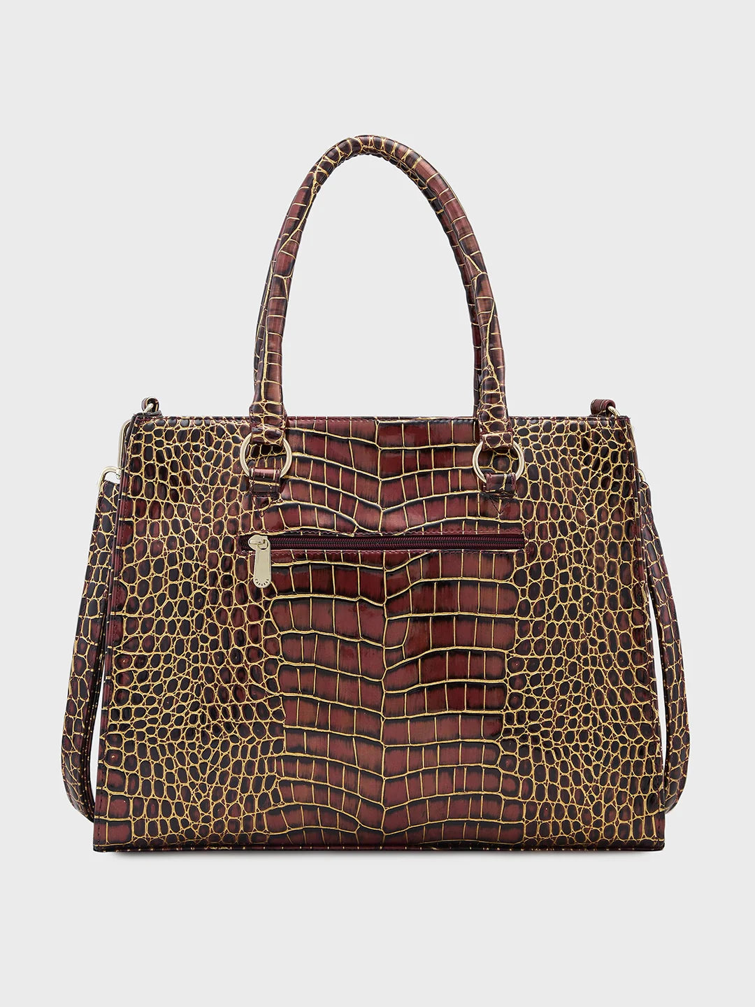 Buy Caprese Miranda Medium Croco Burgundy Tote Bag @ 1299