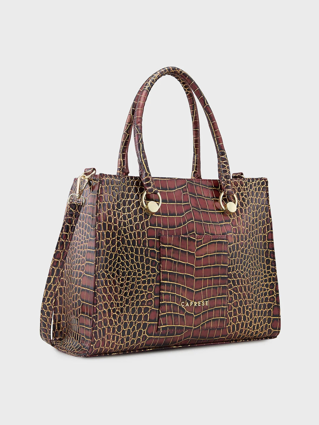 Buy Caprese Miranda Medium Croco Burgundy Tote Bag @ 1299